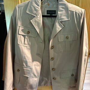 Cream Tailored Blazer with Notched Lapels